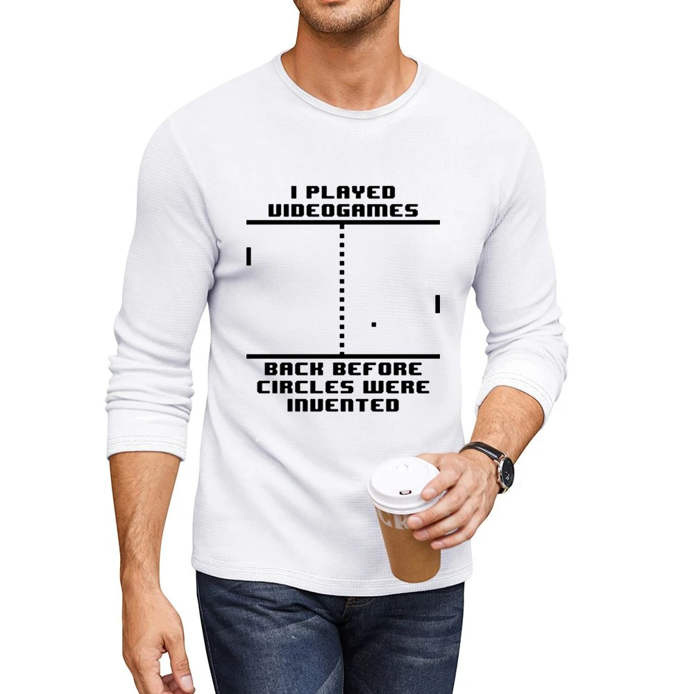 I played Video games back before circles were invented Men CrewNeck Long Sleeve T-Shirt