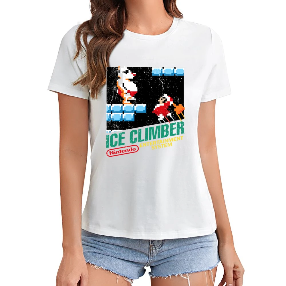 Ice Climber Nes Nintendo Old School Retro Video Game Japanese Fan Dist Asian Size Women Ladies T-shirt