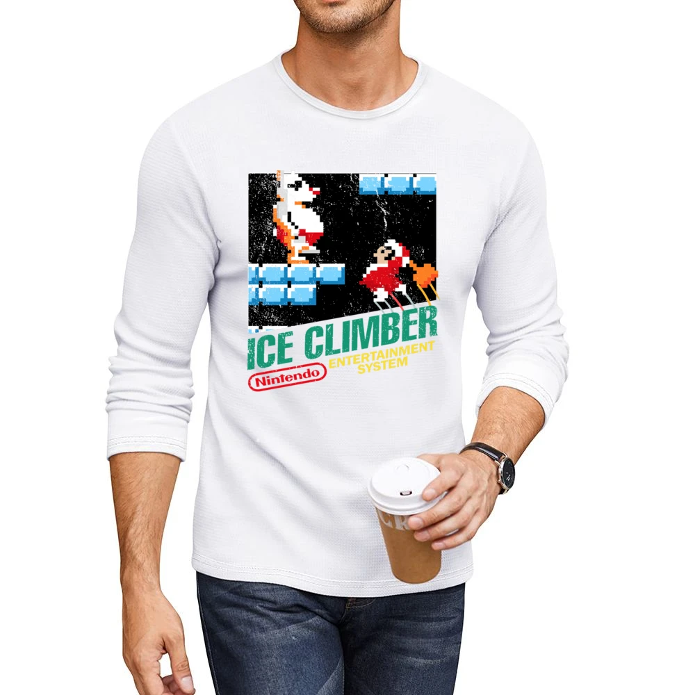Ice Climber Nes Nintendo Old School Retro Video Game Japanese Fan Dist Men CrewNeck Long Sleeve T-Shirt