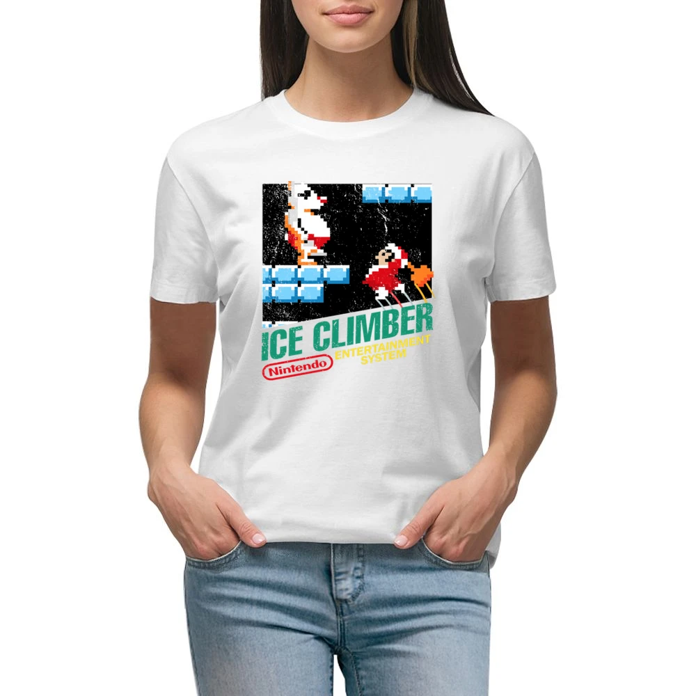 Ice Climber Nes Nintendo Old School Retro Video Game Japanese Fan Dist Premium Women Ladies T-shirt