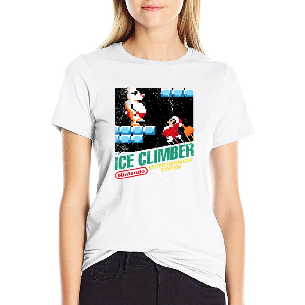 Ice Climber Nes Nintendo Old School Retro Video Game Japanese Fan Dist US Size Women Ladies T-shirt