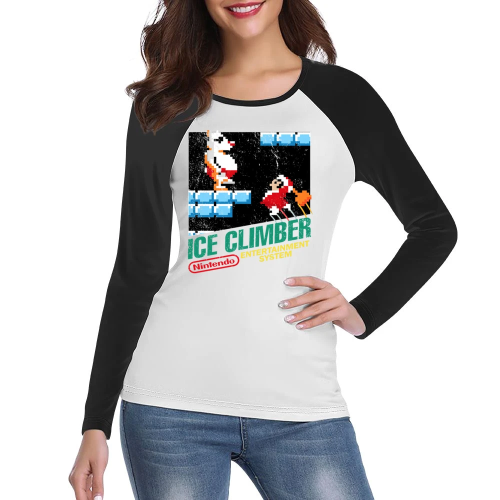 Ice Climber Nes Nintendo Old School Retro Video Game Japanese Fan Dist Women Ladies Long Sleeve T-Shirt