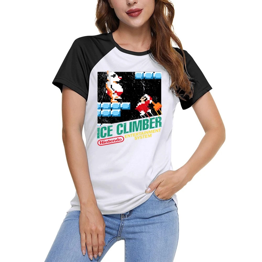 Ice Climber Nes Nintendo Old School Retro Video Game Japanese Fan Dist Women Ladies Short Sleeve T-Shirt