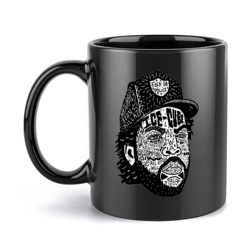 Ice Cube Face Tshirt Black Mug