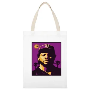 Ice Cube Tshirt White Canvas Tote Shopping Bag