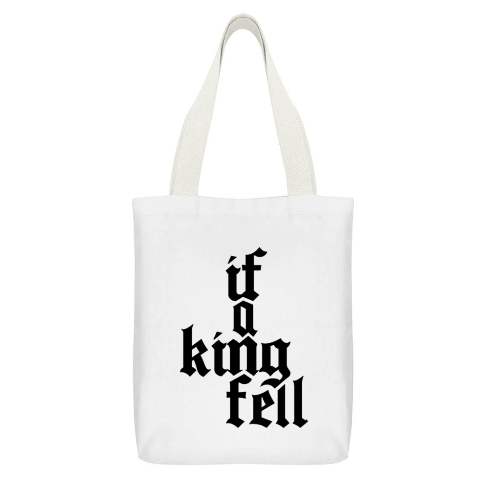 If A King Fell Travis Scott Tshirt (all Styles And Colors Available) White Canvas Tote Shopping Bag With Interior Pocket