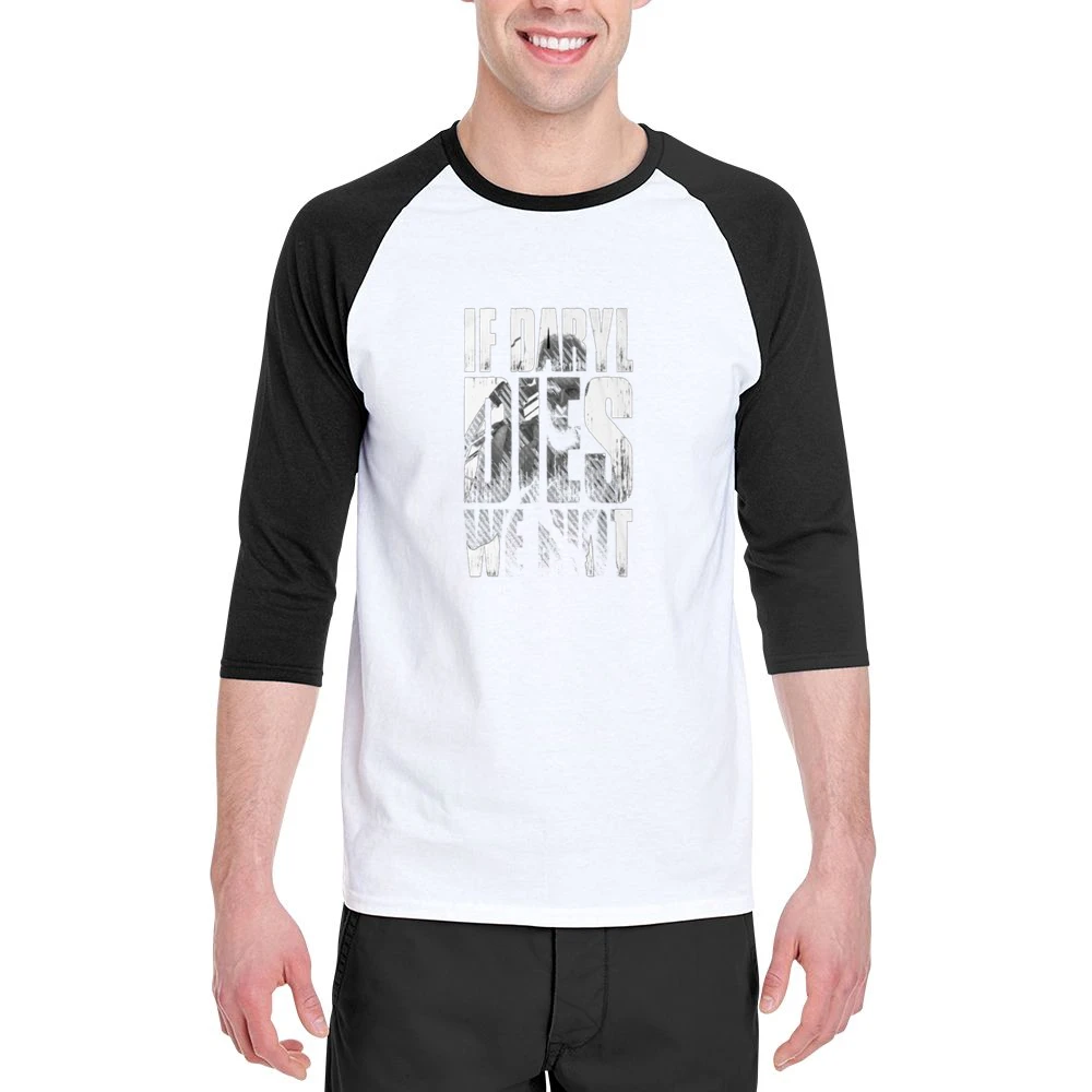 If Daryl Dies We Riot Tshirt Men 3/4 Sleeve T-Shirt
