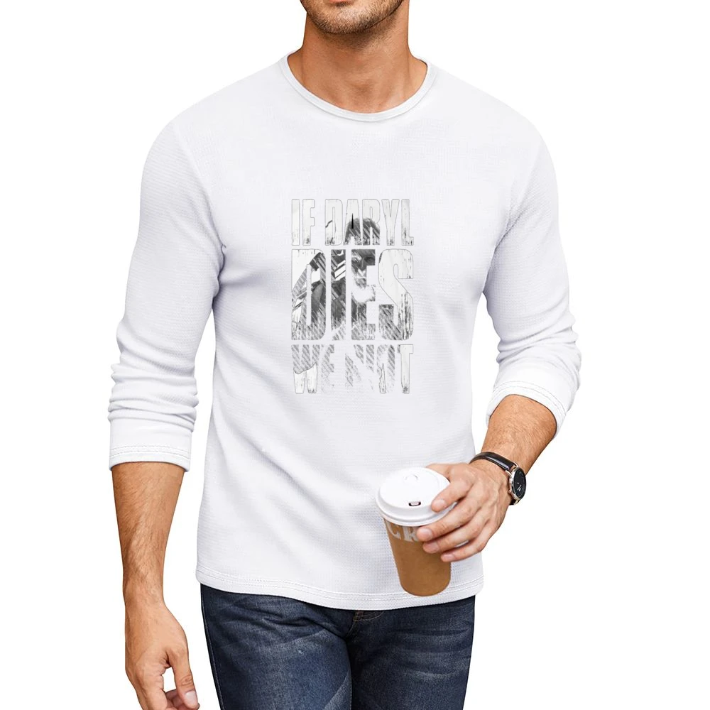 If Daryl Dies We Riot Tshirt Men CrewNeck Long Sleeve T-Shirt