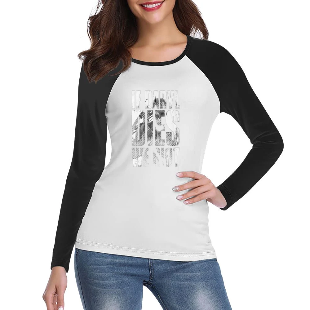 If Daryl Dies We Riot Tshirt Women Ladies Long Sleeve T-Shirt