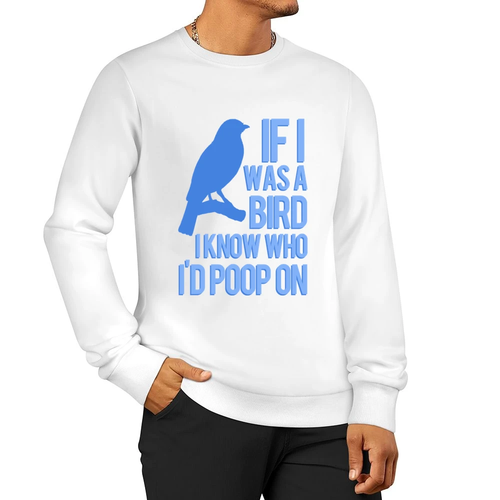 If I Was A Bird I Know Who I Would Poop On Funny Graphic Men Pullover Sweatshirt