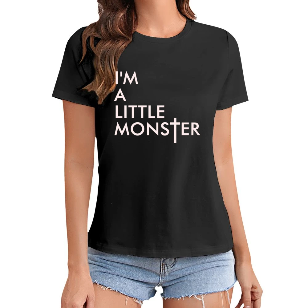 I'm A Little Monster Gaga Music Asian Size Women Ladies T-shirt
