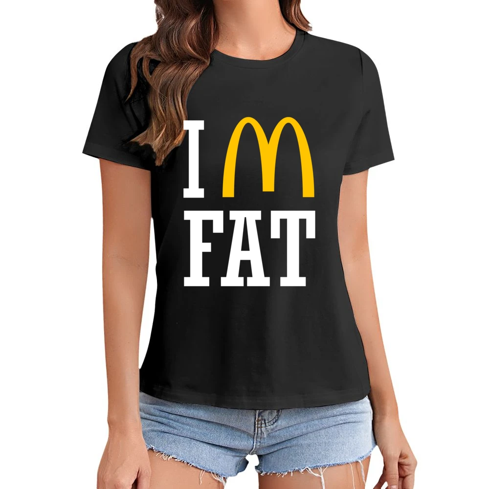 Im Fat Funny Fast Food Asian Size Women Ladies T-shirt