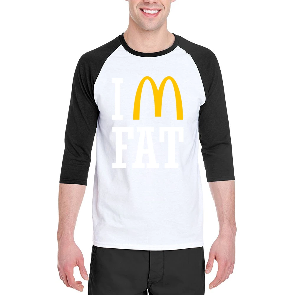 Im Fat Funny Fast Food Men 3/4 Sleeve T-Shirt