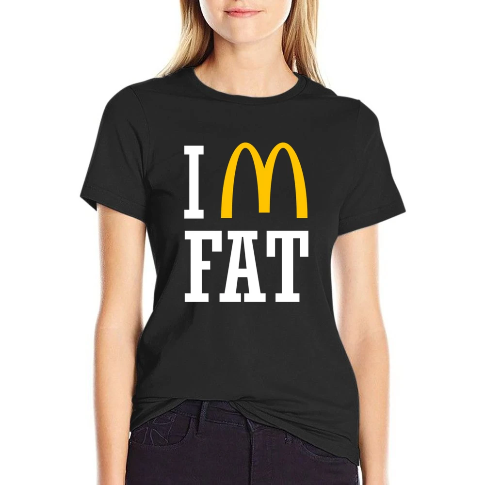 Im Fat Funny Fast Food US Size Women Ladies T-shirt