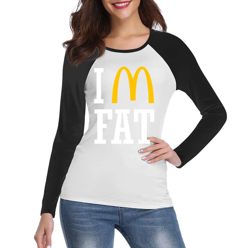 Im Fat Funny Fast Food Women Ladies Long Sleeve T-Shirt