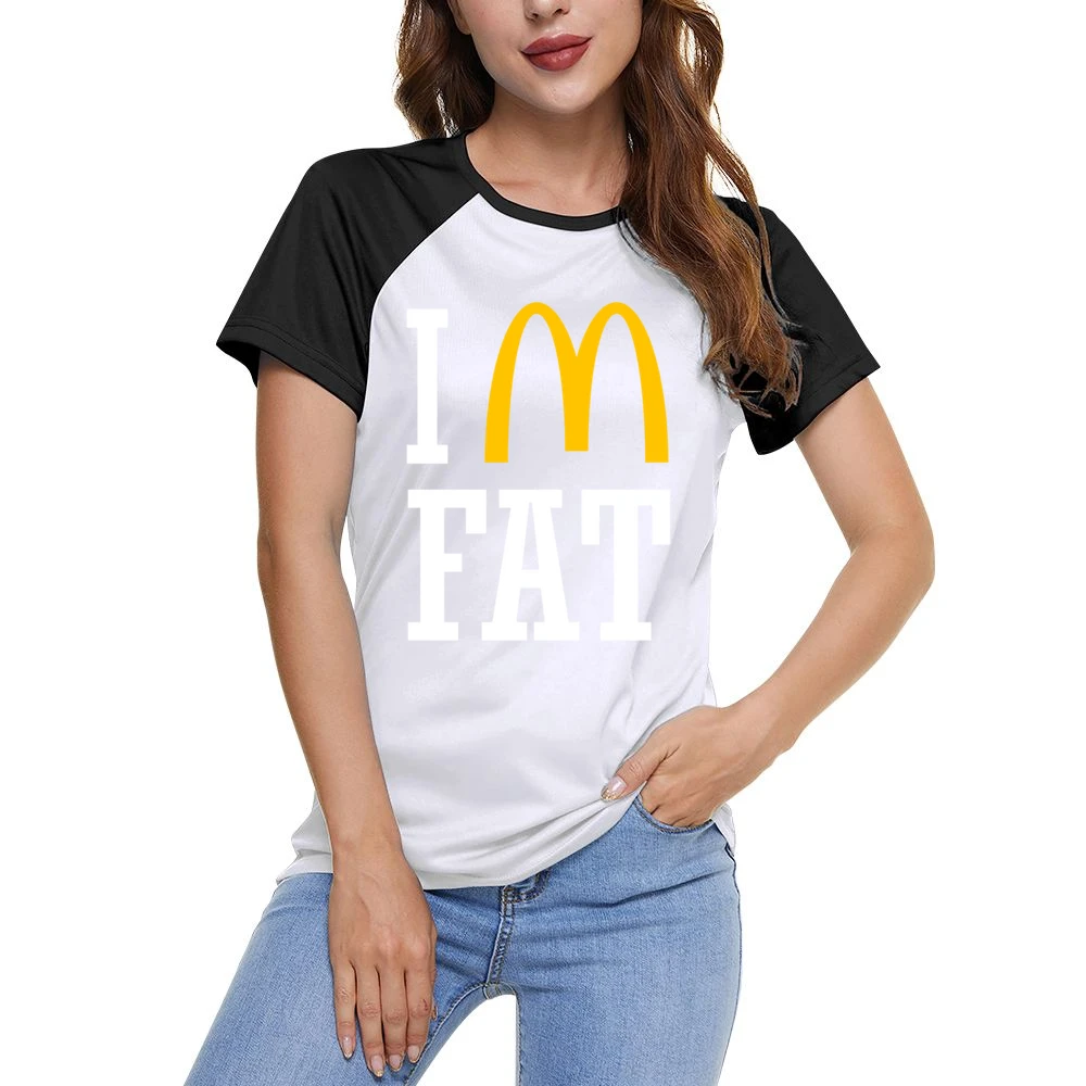 Im Fat Funny Fast Food Women Ladies Short Sleeve T-Shirt