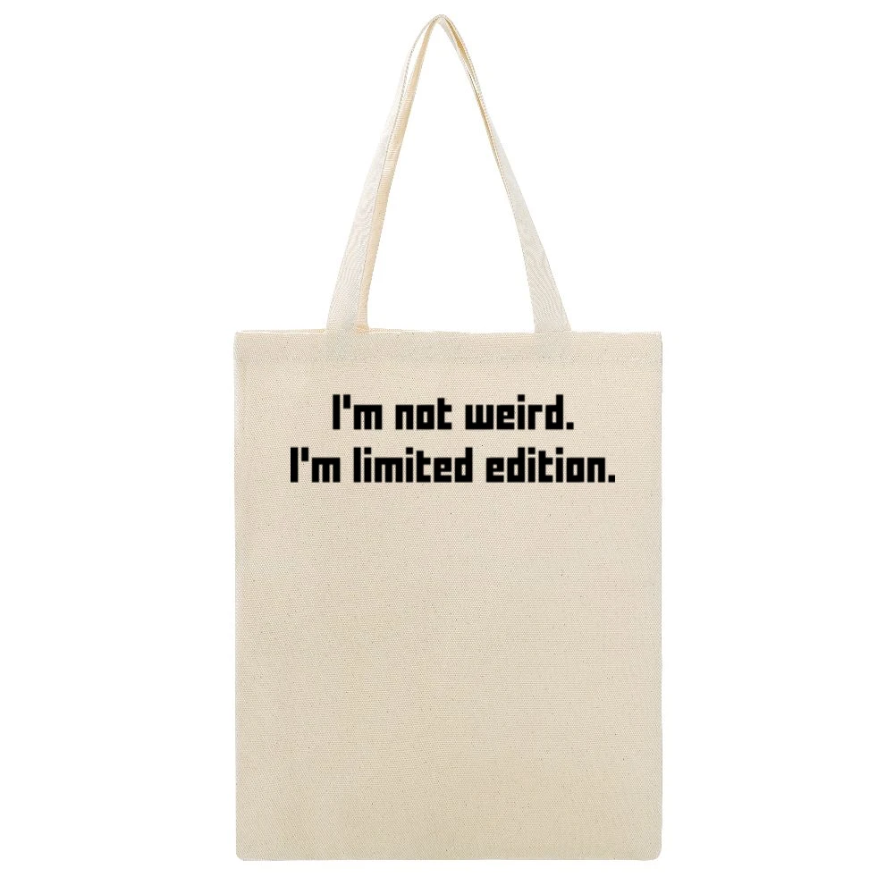 I'm Limited Edition Beige Canvas Tote Shopping Bag