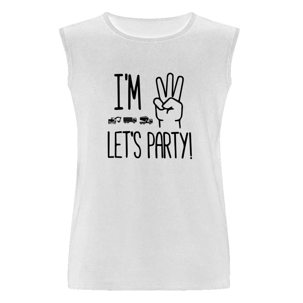 I'm Three Let's Party Children's Birthday Men Sleeveless T-Shirt