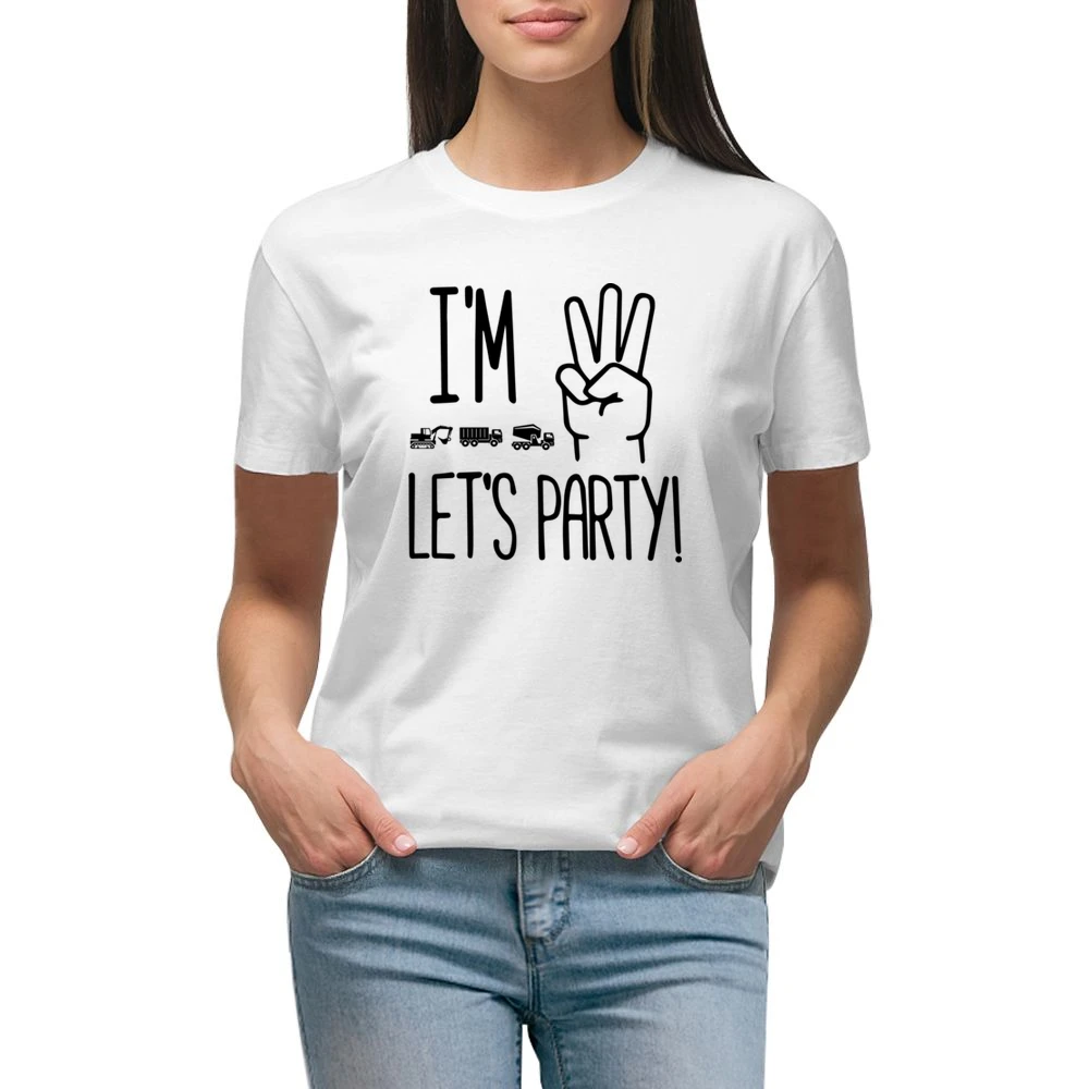 I'm Three Let's Party Children's Birthday Premium Women Ladies T-shirt