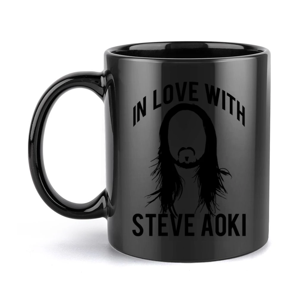 In Love With Steve Aoki Electronic House Music Producer Graphic T Shir Black Mug