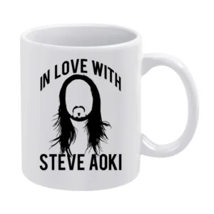 In Love With Steve Aoki Electronic House Music Producer Graphic T Shir White Mug