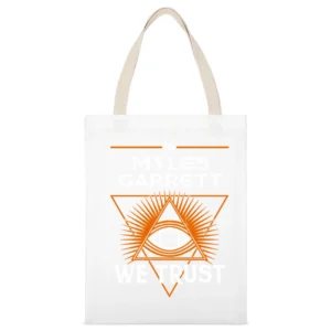 In Myles Garrett We Trust Cleveland Football Helmet Swing Suspension F White Canvas Tote Shopping Bag