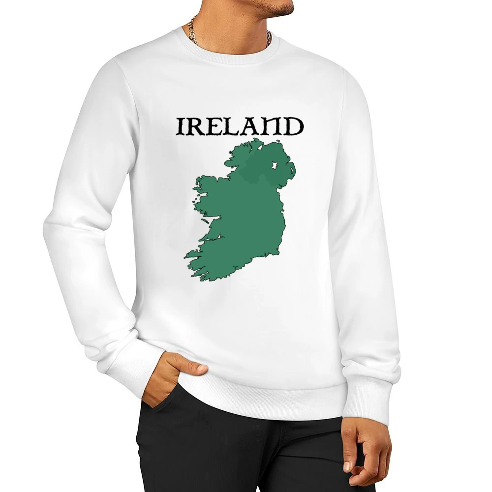 Ireland Country Map With Northern Ireland Men Pullover Sweatshirt