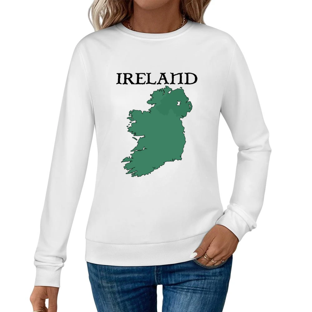 Ireland Country Map With Northern Ireland Women Pullover Sweatshirt