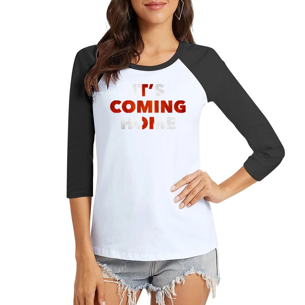 It's Coming Home England World Cup 2018 Soccer Football Fan Women Ladies 3-4 Sleeve T-Shirt
