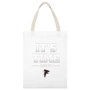 Its Time Falcons Tshirt White Canvas Tote Shopping Bag