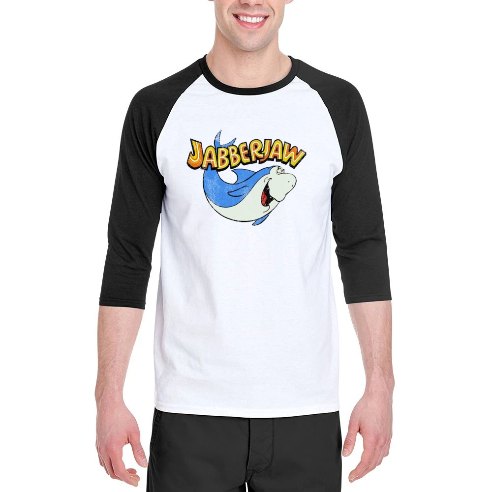 Jabberjaw Fun Cool Vintage Style Distressed Graphic Retro Tv Show T Sh Men 3/4 Sleeve T-Shirt