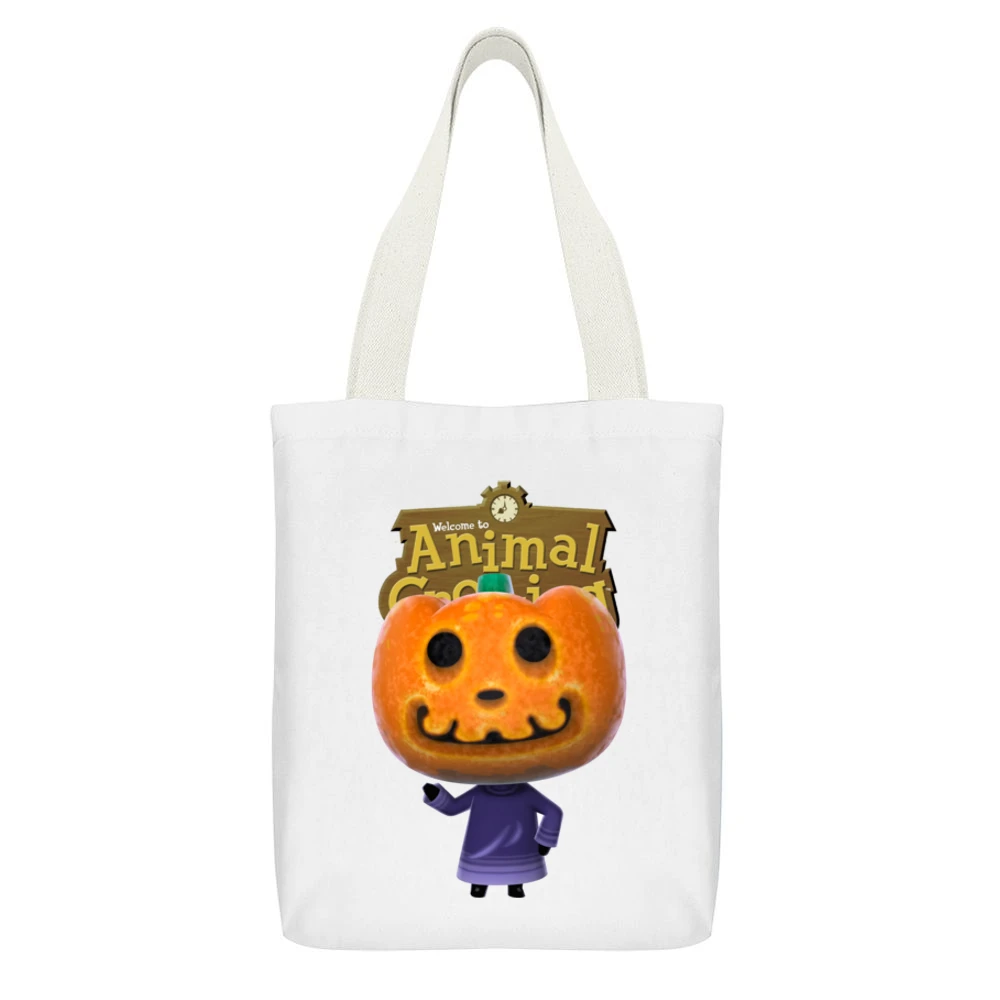 Jack From Animal Crossing Nintendo Video Game Fan White Canvas Tote Shopping Bag With Interior Pocket