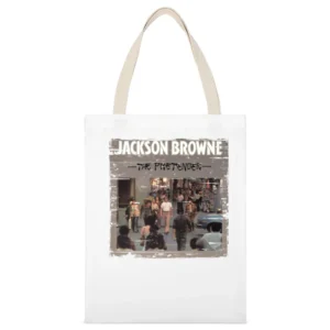 Jackson Browne The Pretender Album Cover Distressed Image White Canvas Tote Shopping Bag