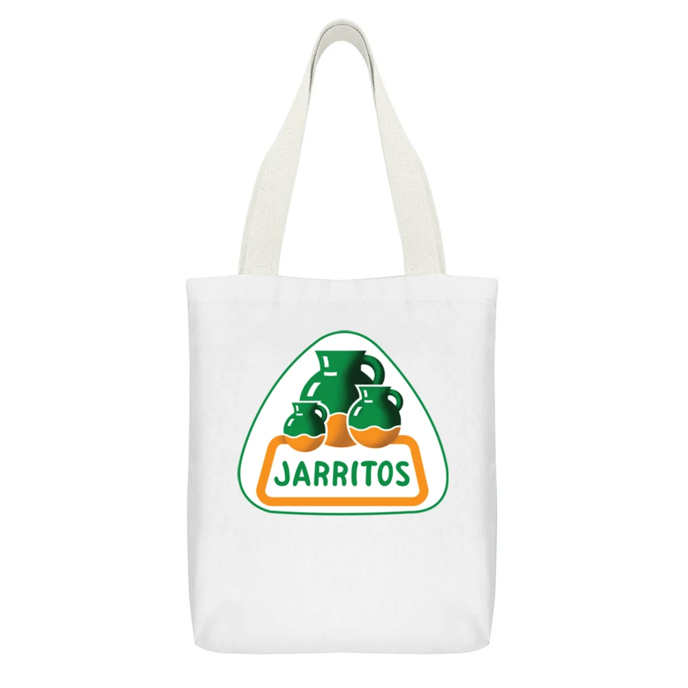 Jarritos Mexican Soft Drink Costume White Canvas Tote Shopping Bag With Interior Pocket