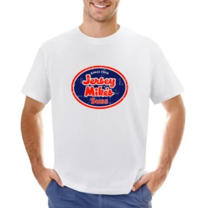 Jersey Mikes Subs Fast Food Restaurant Distressed Look Asian Size Men T-Shirt