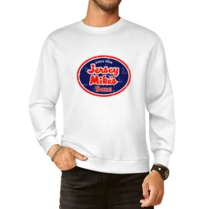 Jersey Mikes Subs Fast Food Restaurant Distressed Look European Size Pullover Sweater