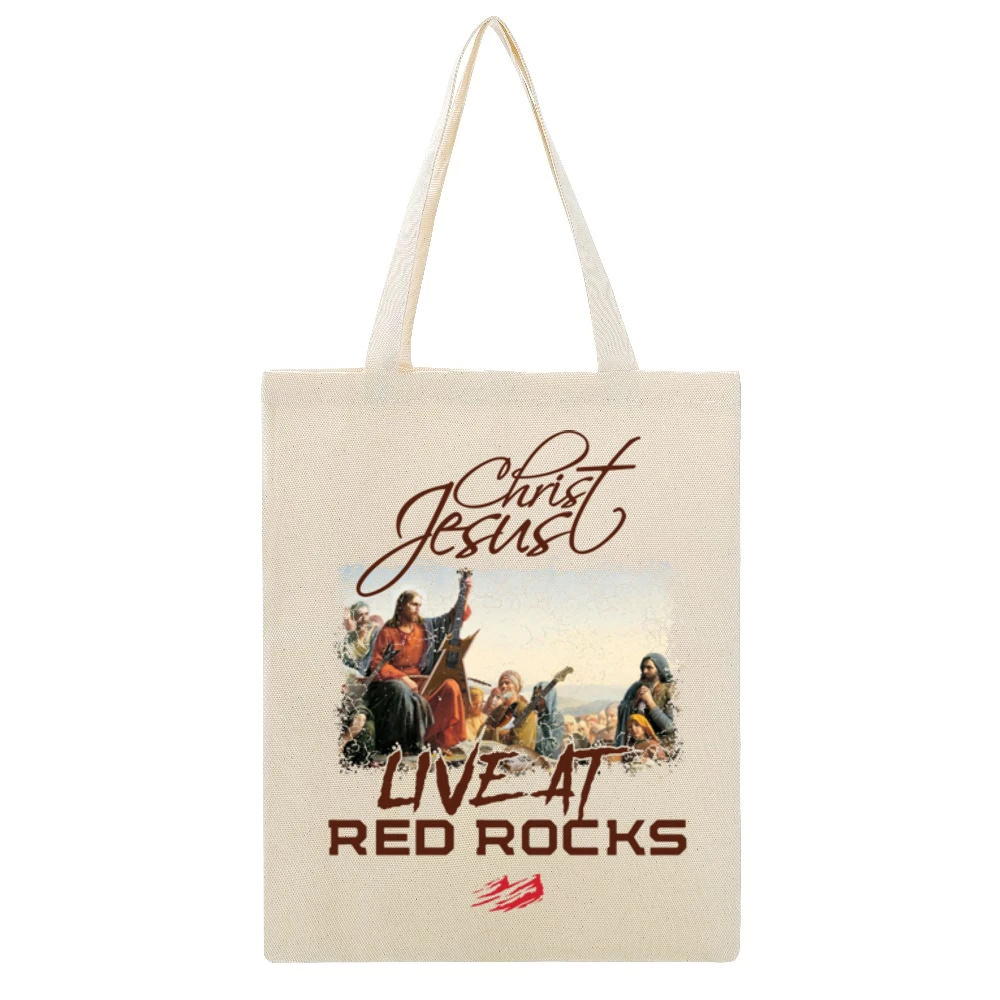 Jesus Christ Live At Red Rocks Funny Antonio Brown Beige Canvas Tote Shopping Bag