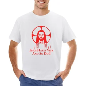 Jesus Hates Vick And So Do I Asian Size Men T-Shirt