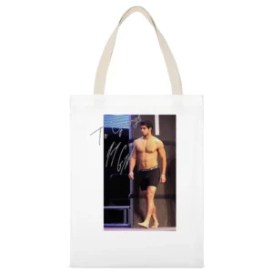 Jimmy Garoppolo Topless George Kittel Autographed San Francisco Funny White Canvas Tote Shopping Bag