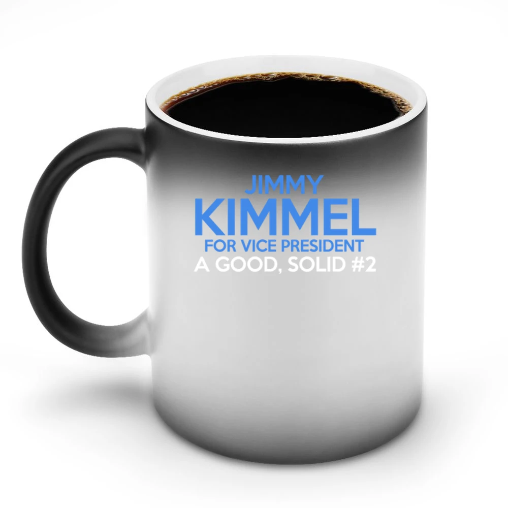 Jimmy Kimmel For Vice President A Good Solid Number 2 Funny American P Discoloration Mug
