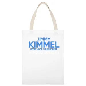 Jimmy Kimmel For Vice President A Good Solid Number 2 Funny American P White Canvas Tote Shopping Bag