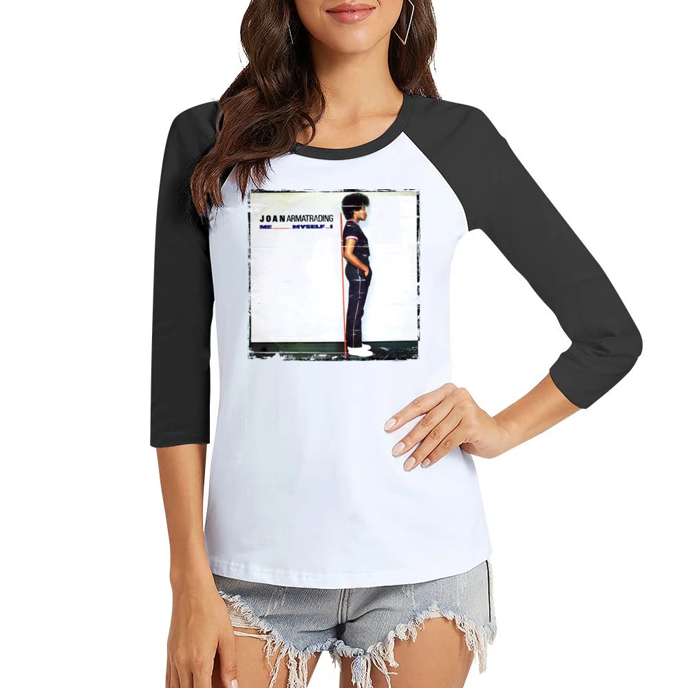 Joan Armatrading Joan Armatrading Album Cover Distressed Image Women Ladies 3-4 Sleeve T-Shirt
