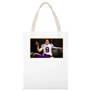 Joe Burrow Smoking Cigar Lsu Champions Louisiana Football Sports Fan T White Canvas Tote Shopping Bag