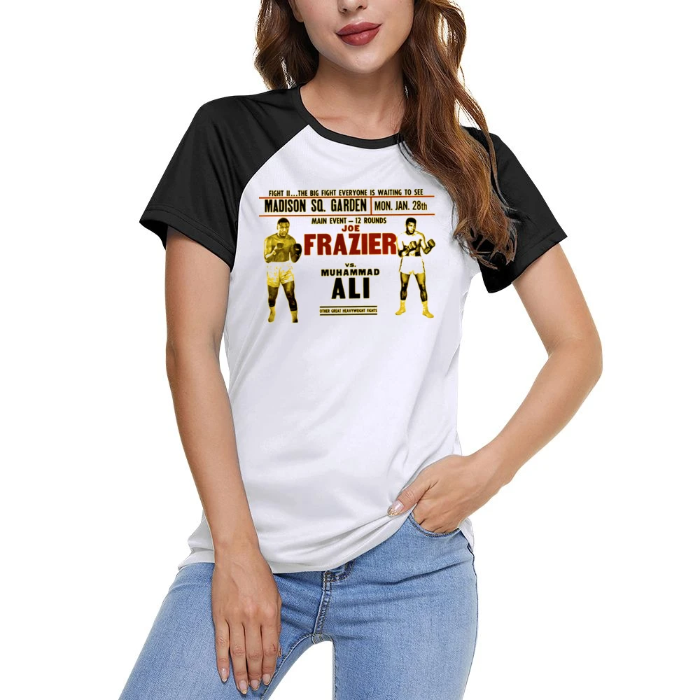 Joe Frazier Vs Muhammad Ali II 1974 Women Ladies Short Sleeve T-Shirt