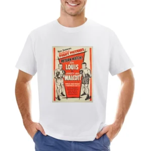 Joe Louis vs Jersey Joe Walcott Boxing Fight Poster Asian Size Men T-Shirt