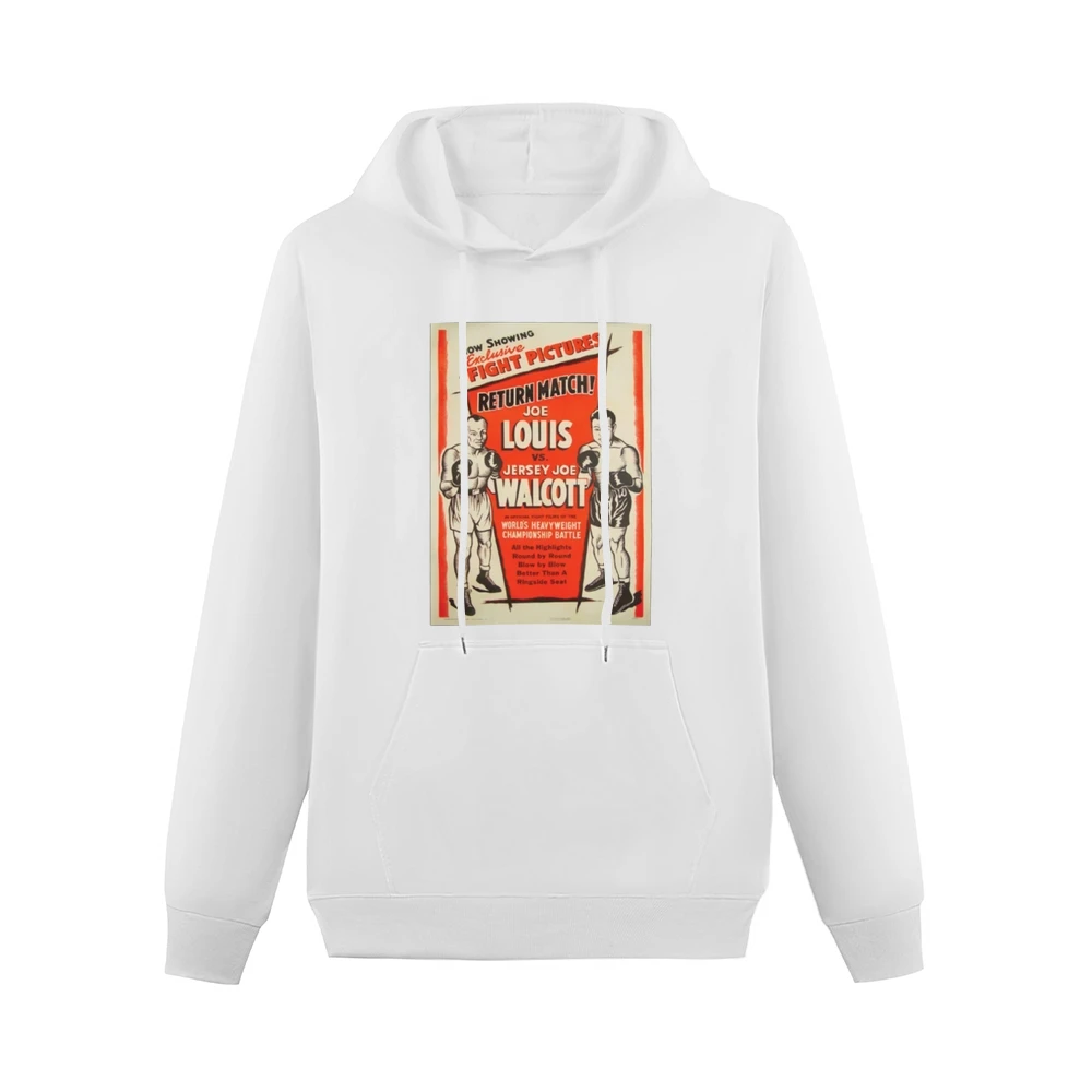 Joe Louis vs Jersey Joe Walcott Boxing Fight Poster Men Hoodie With Pocket