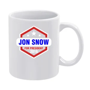 Jon Snow For President 2016 Game of Thrones TV Show White Mug