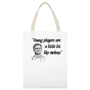 Jose Mourinho Best Quotes Young Players Are Melons Soccer Football T S White Canvas Tote Shopping Bag
