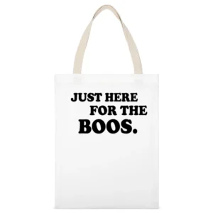 Just Here For The Boos Funny Halloween Popular Vanessa Hudgens White Canvas Tote Shopping Bag