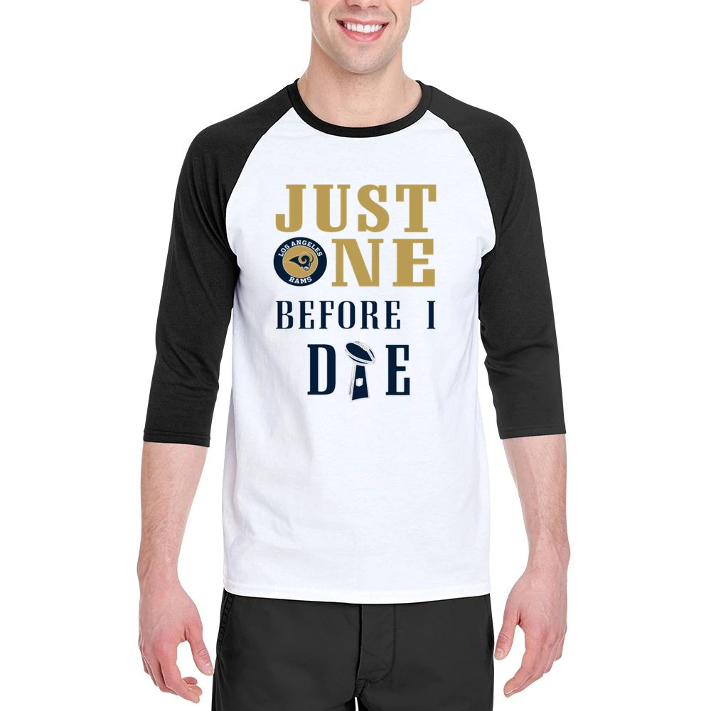 Just One Before I Die Rams Football Team Men 3/4 Sleeve T-Shirt